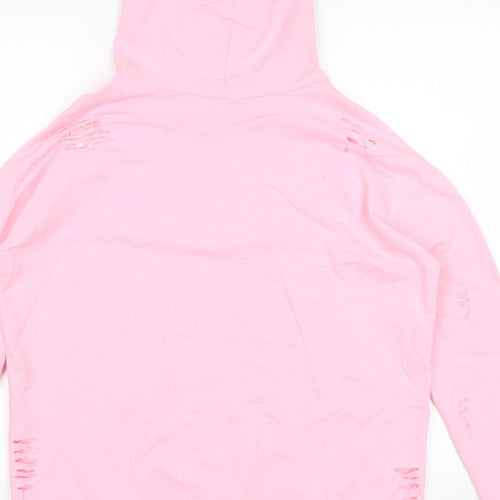 Select Womens Pink   Pullover Hoodie Size 10  - Distressed