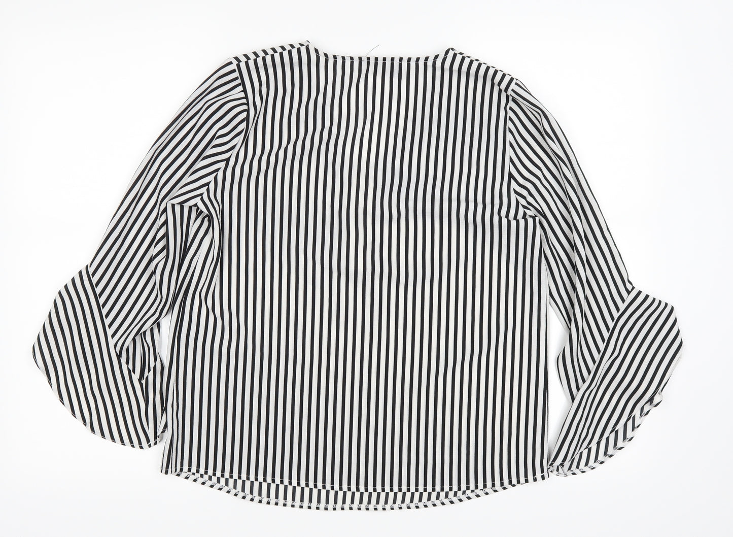 Papaya Womens Black Striped  Basic Blouse Size 10