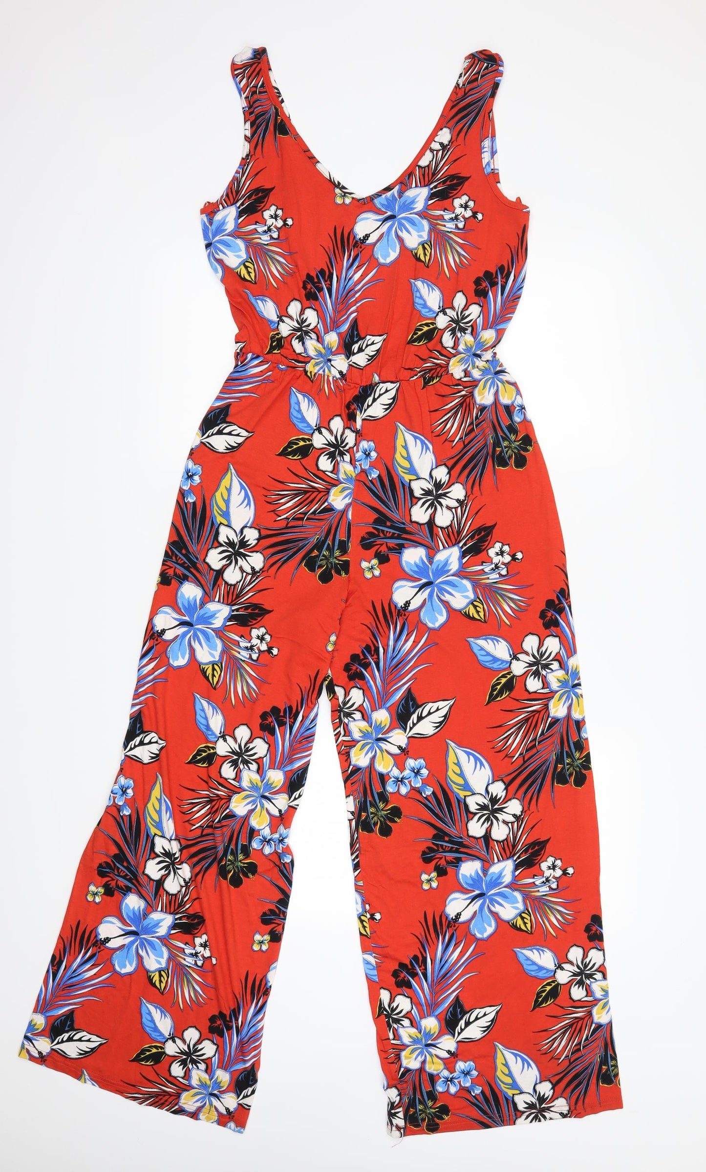 George Womens Orange Floral  Playsuit One-Piece Size S