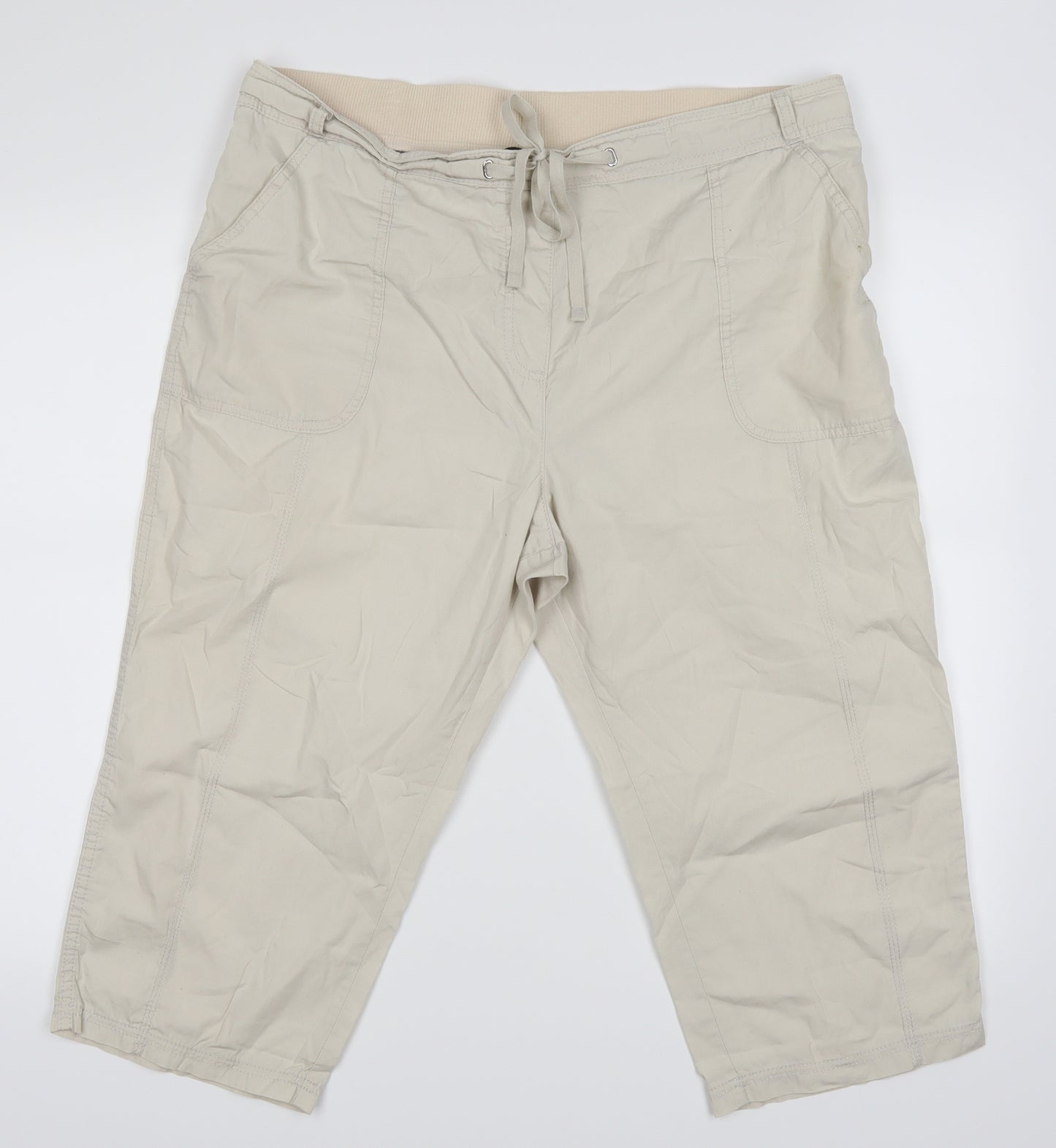 Bon Marche Womens Ivory   Cropped Trousers Size 18 L20 in