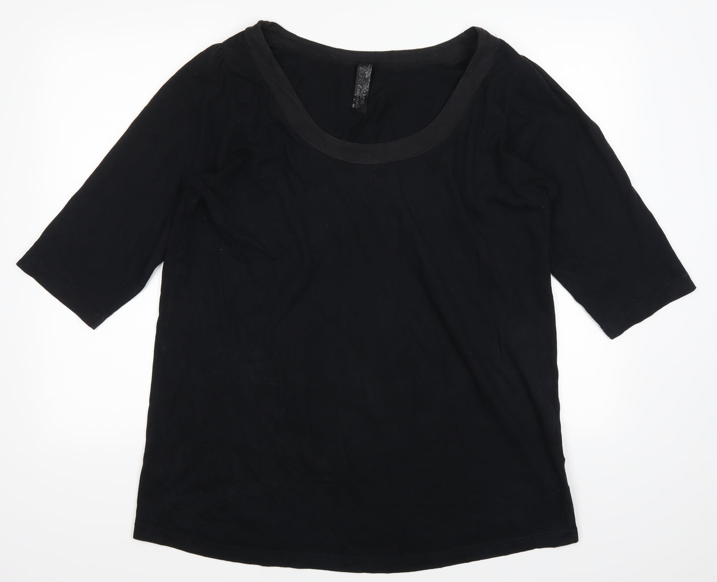 Yours Womens Black   Basic T-Shirt Size 22