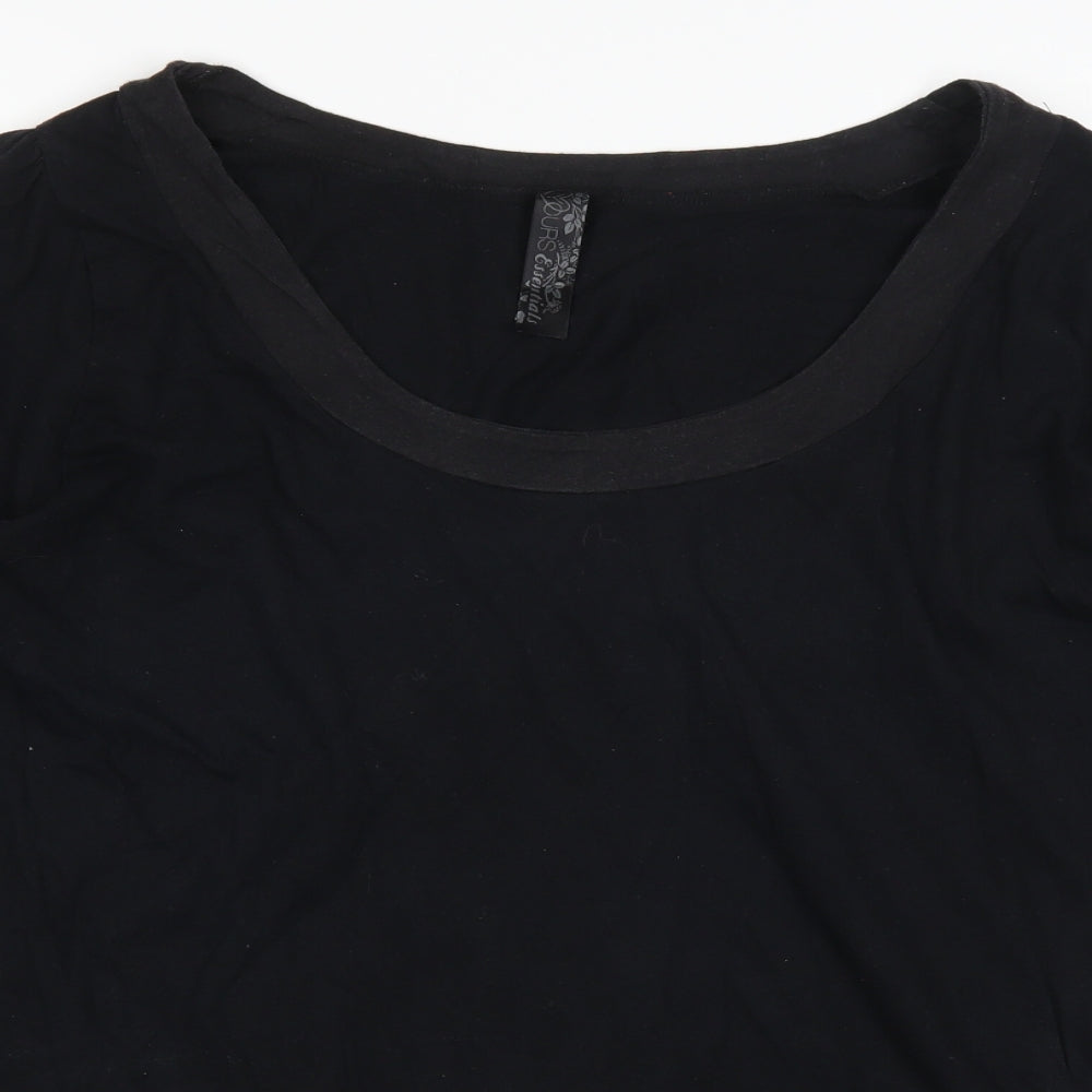 Yours Womens Black   Basic T-Shirt Size 22