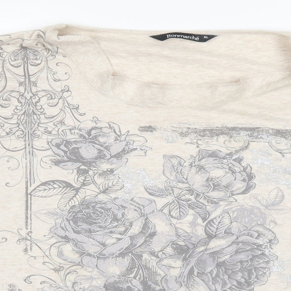 Bon Marche Womens Ivory   Basic T-Shirt Size XL