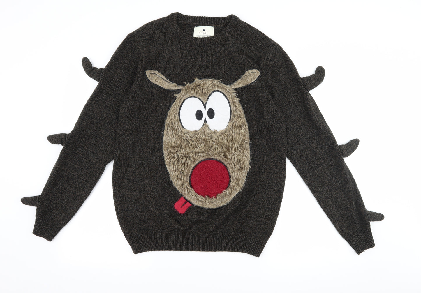 NEXT Mens Brown   Pullover Jumper Size M  - Reindeer