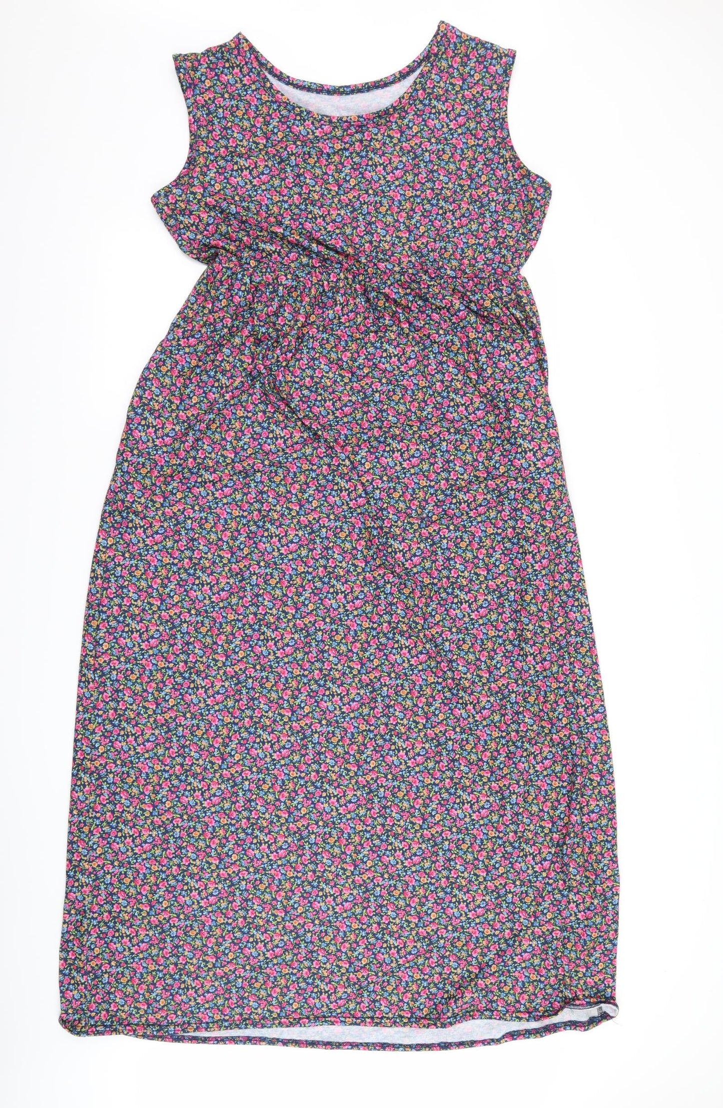 Preworn Womens Blue Floral  Tank Dress  Size XL
