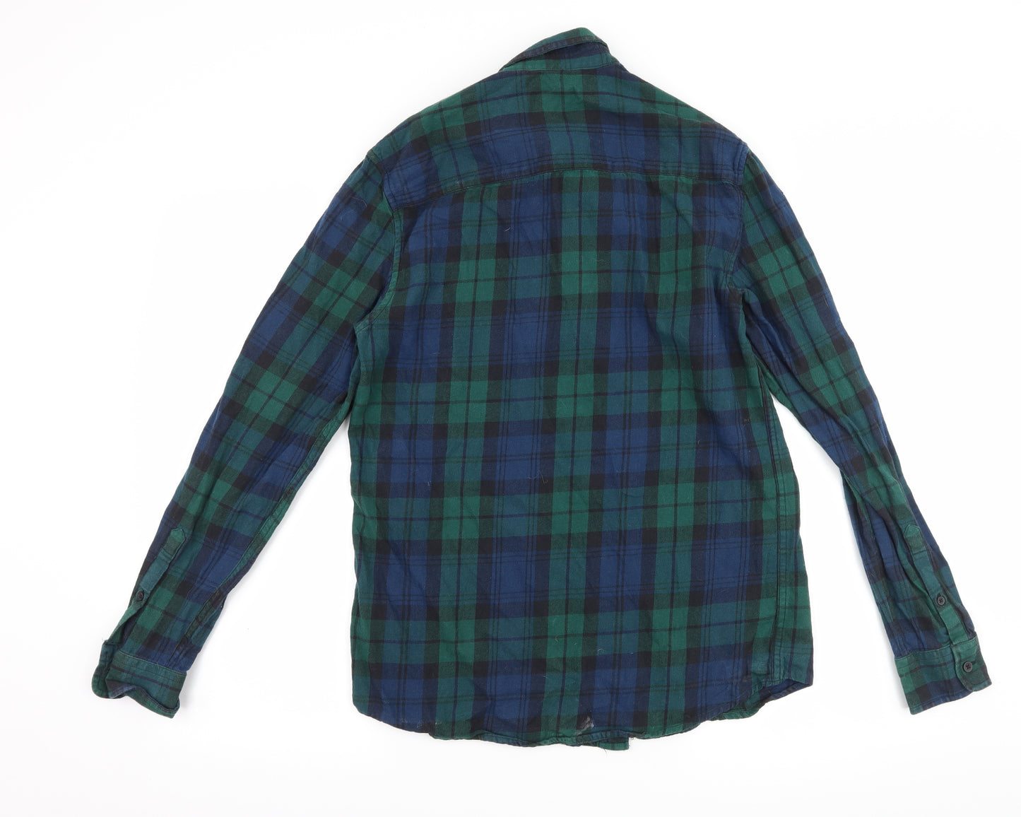 Topman Mens Green Check   Button-Up Size S