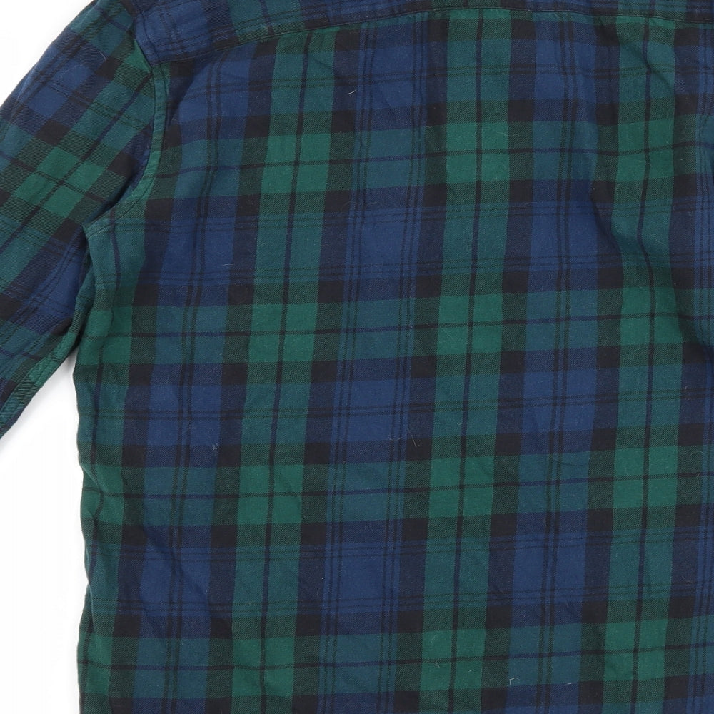 Topman Mens Green Check   Button-Up Size S