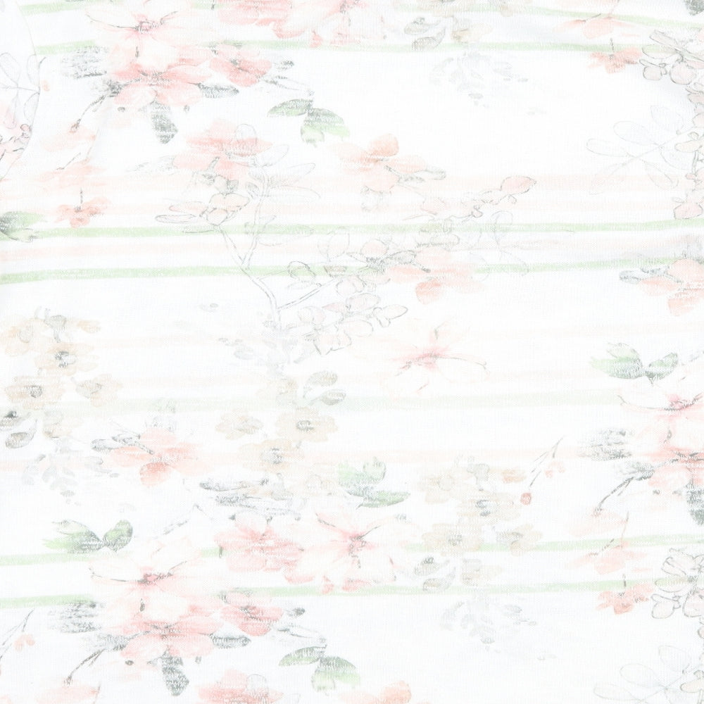 Roman Womens White Floral  Basic T-Shirt Size 12