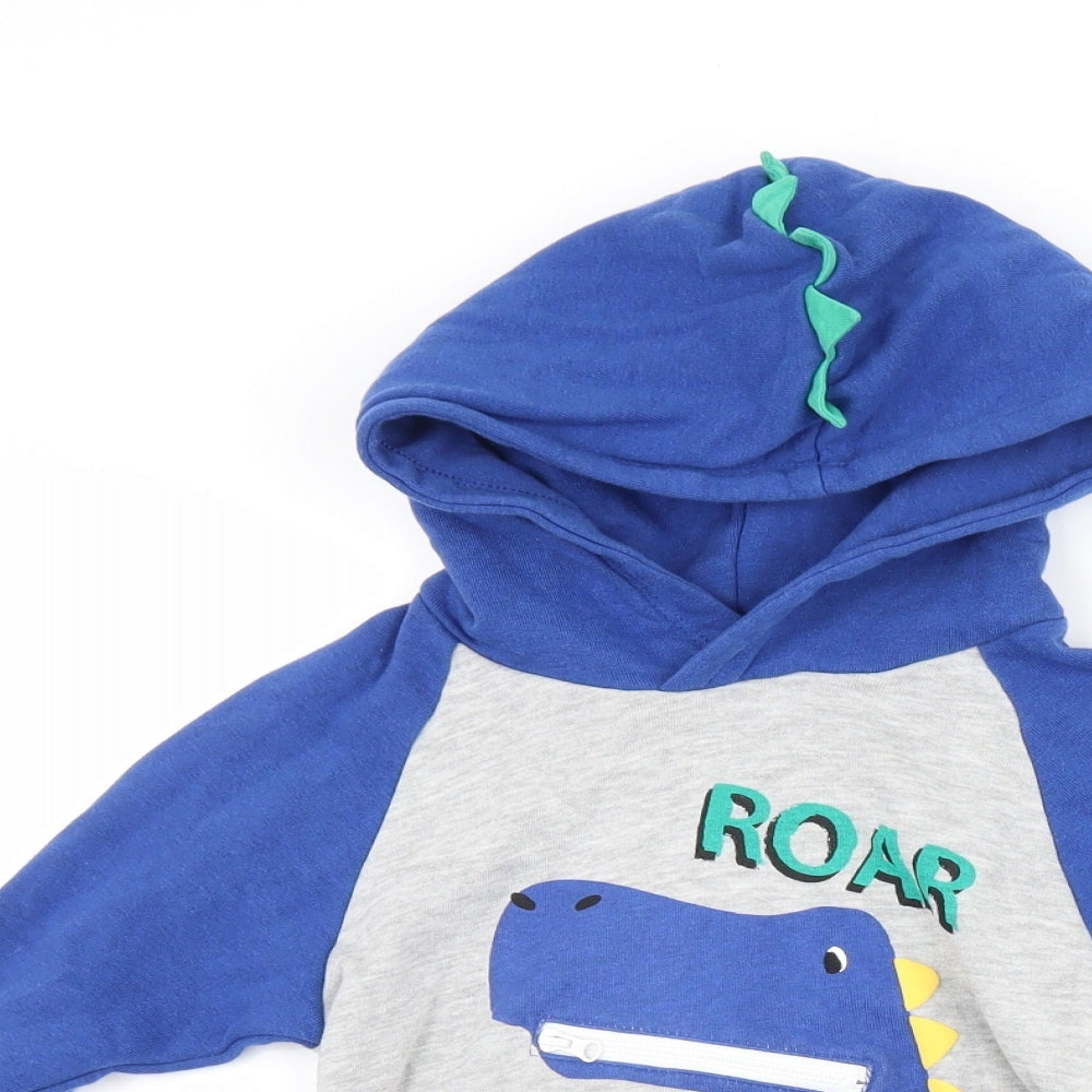 Matalan Boys Grey   Pullover Hoodie Size 4-5 Years  - DInosaur