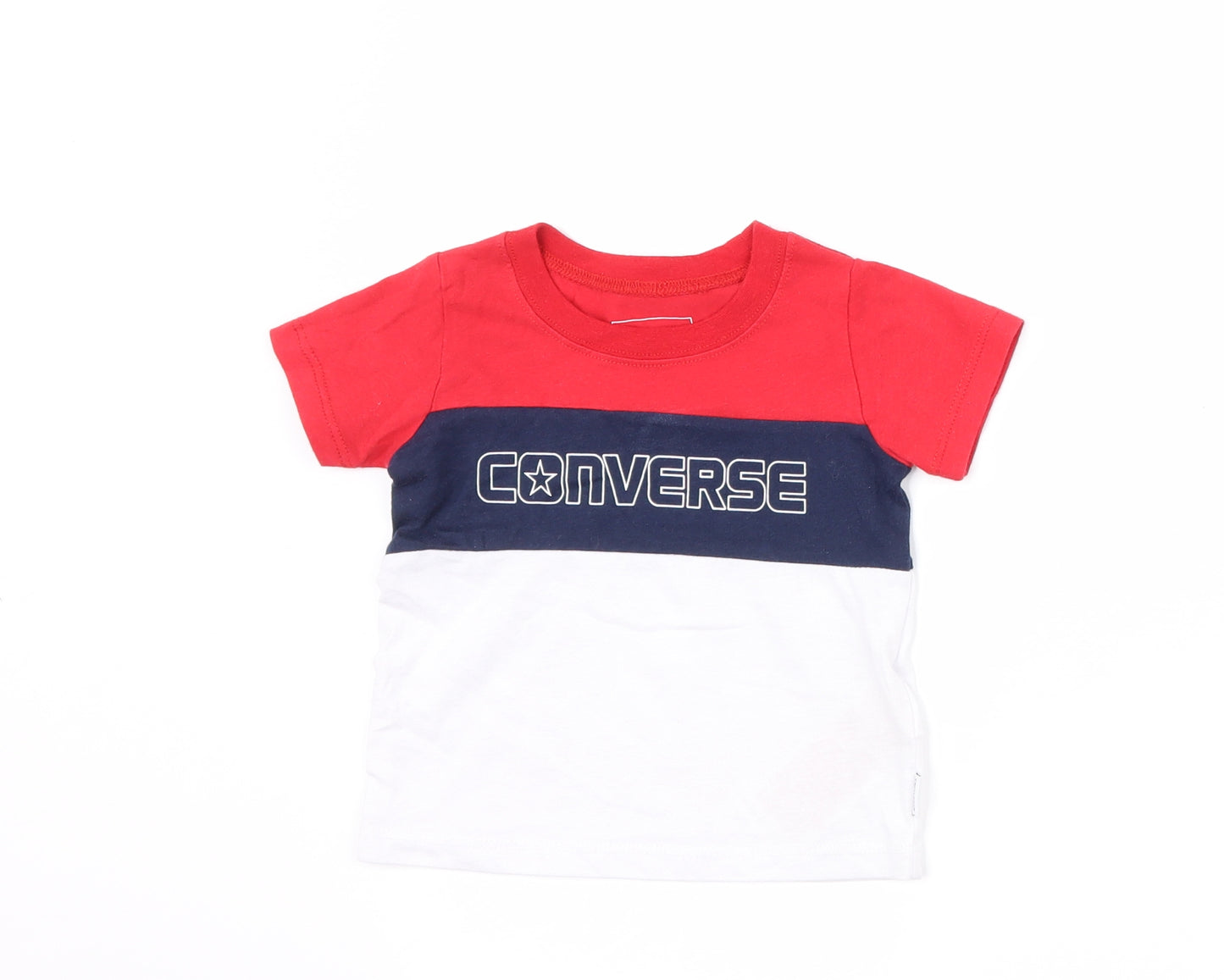 Converse Boys White Striped  Basic T-Shirt Size 12 Months