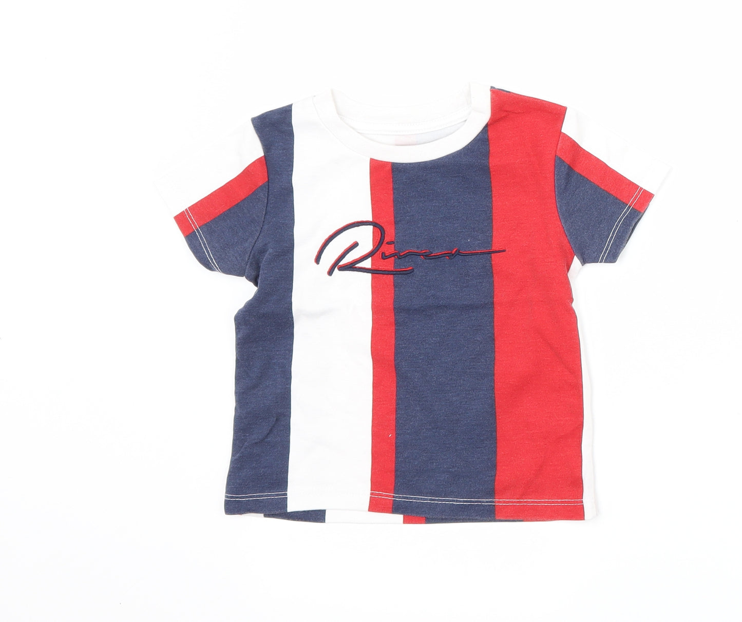 River Island Boys Red Striped  Basic T-Shirt Size 9-12 Months
