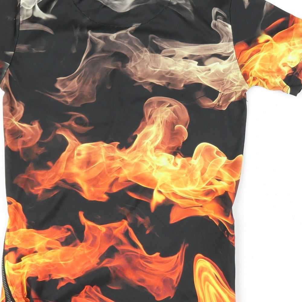 Sonetti Boys Black   Basic T-Shirt Size 8-9 Years  - flames