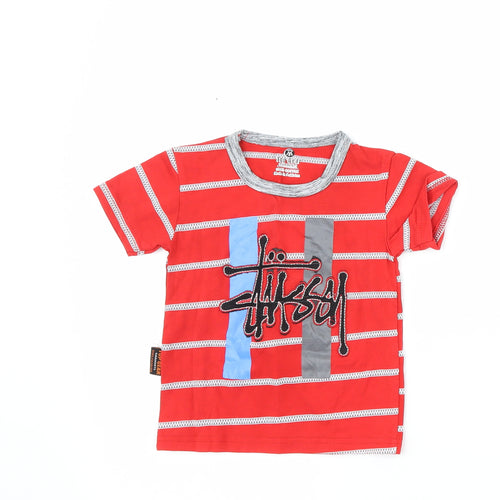 Top Gear Boys Red Striped  Basic T-Shirt Size 9-12 Months