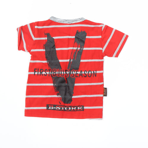 Top Gear Boys Red Striped  Basic T-Shirt Size 9-12 Months