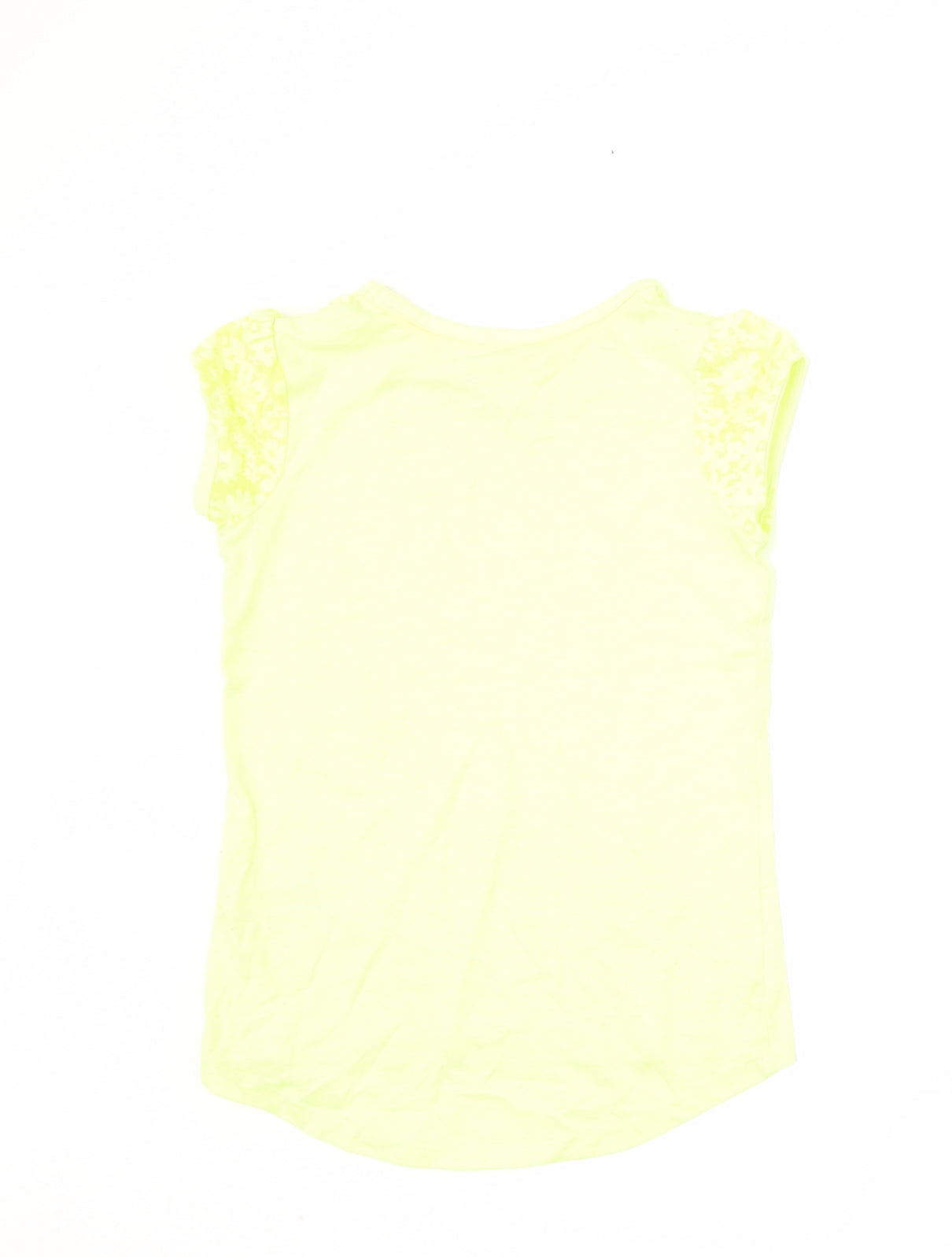 George Girls Yellow Floral  Basic T-Shirt Size 7-8 Years  - neon