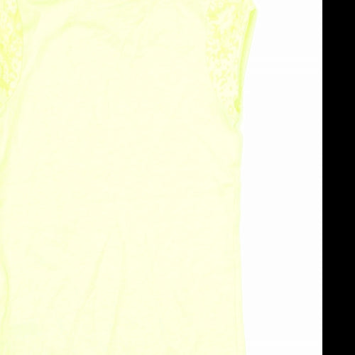 George Girls Yellow Floral  Basic T-Shirt Size 7-8 Years  - neon