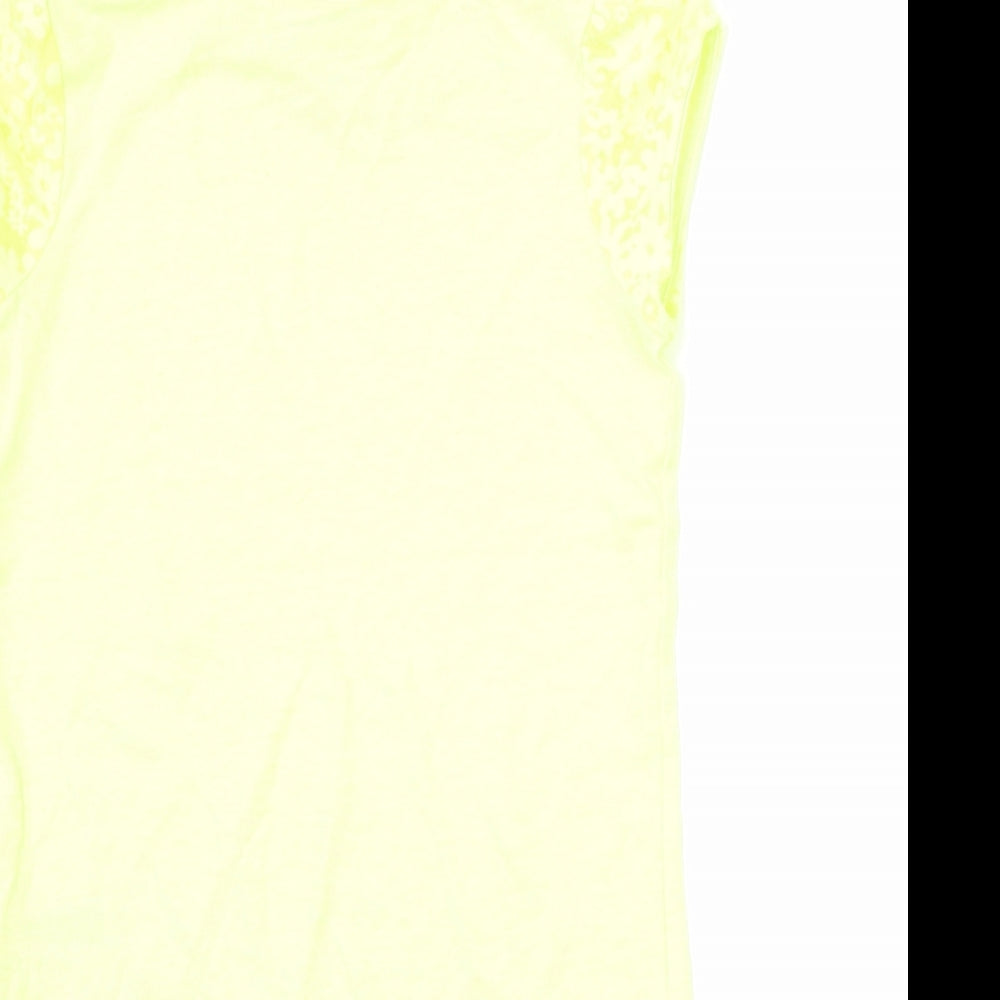 George Girls Yellow Floral  Basic T-Shirt Size 7-8 Years  - neon