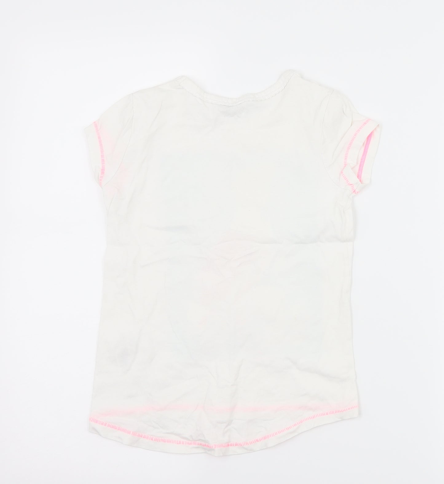 George Girls White   Basic T-Shirt Size 7-8 Years  - bird