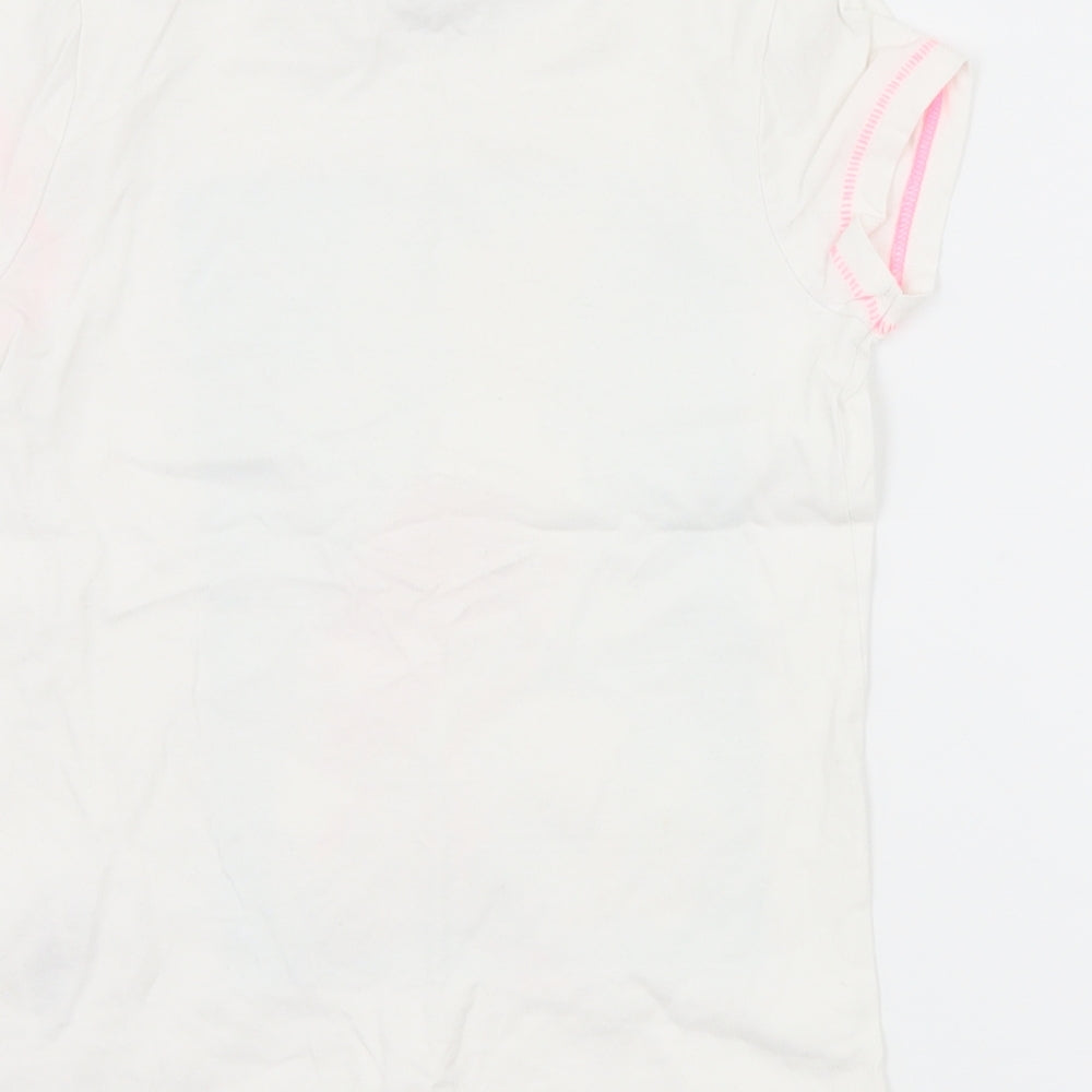 George Girls White   Basic T-Shirt Size 7-8 Years  - bird
