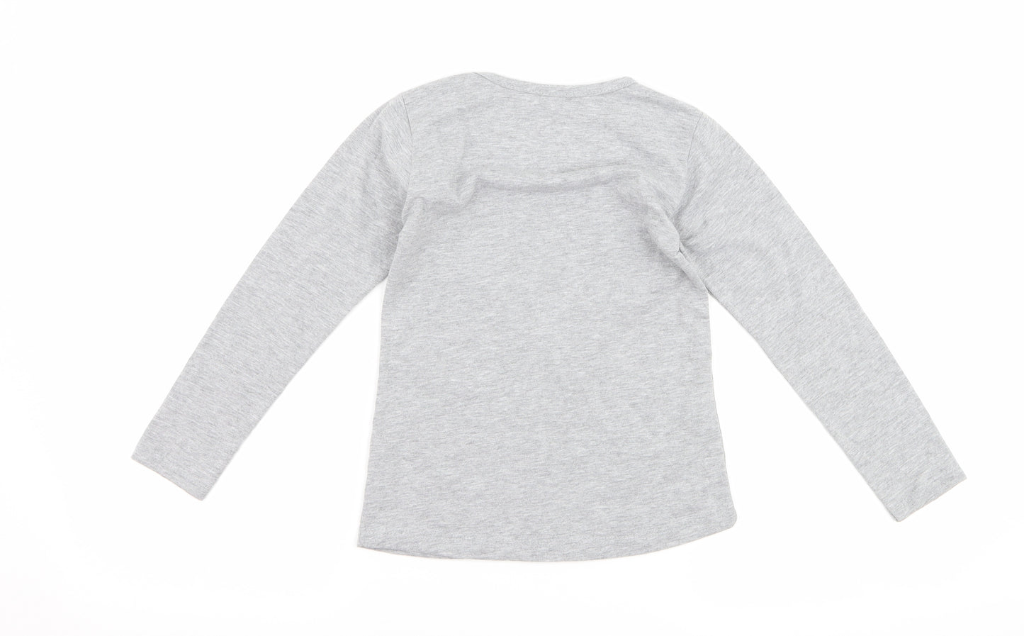 atabay Girls Grey   Basic T-Shirt Size 6-7 Years  - Love Bunny