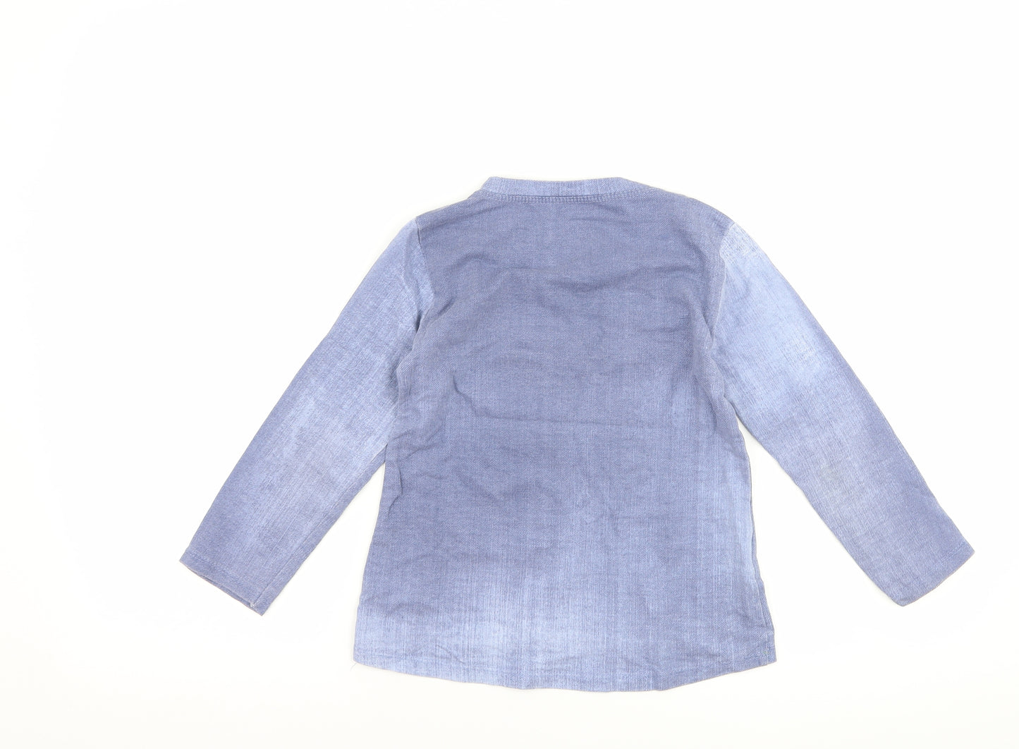 Preworn Girls Blue   Basic T-Shirt Size 6 Years  - butterflies