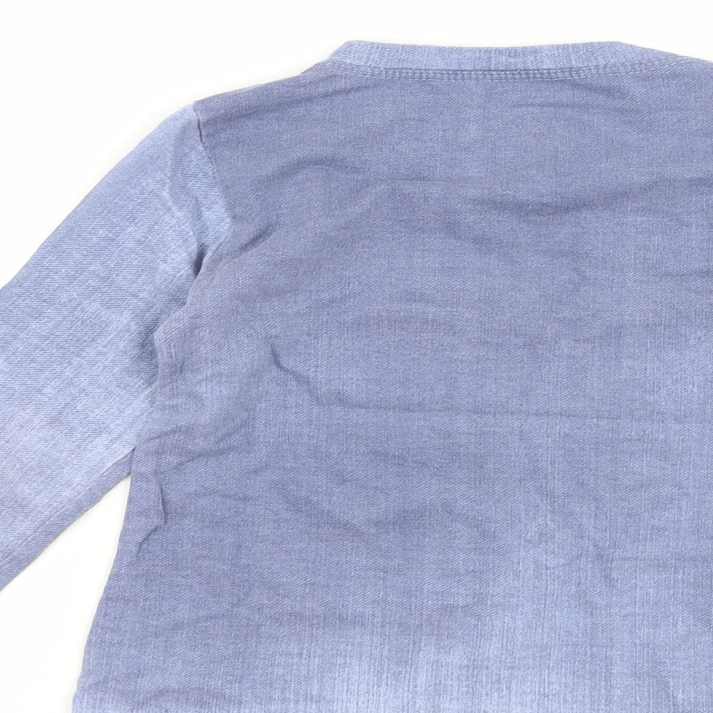 Preworn Girls Blue   Basic T-Shirt Size 6 Years  - butterflies