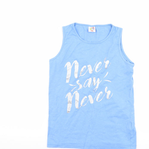 Txm kids Girls Blue   Basic Tank Size 10-11 Years  - never say never