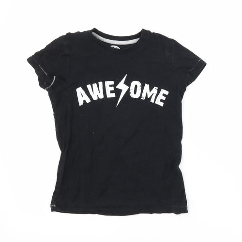 Matalan Boys Black   Basic T-Shirt Size 6 Years  - Awesome