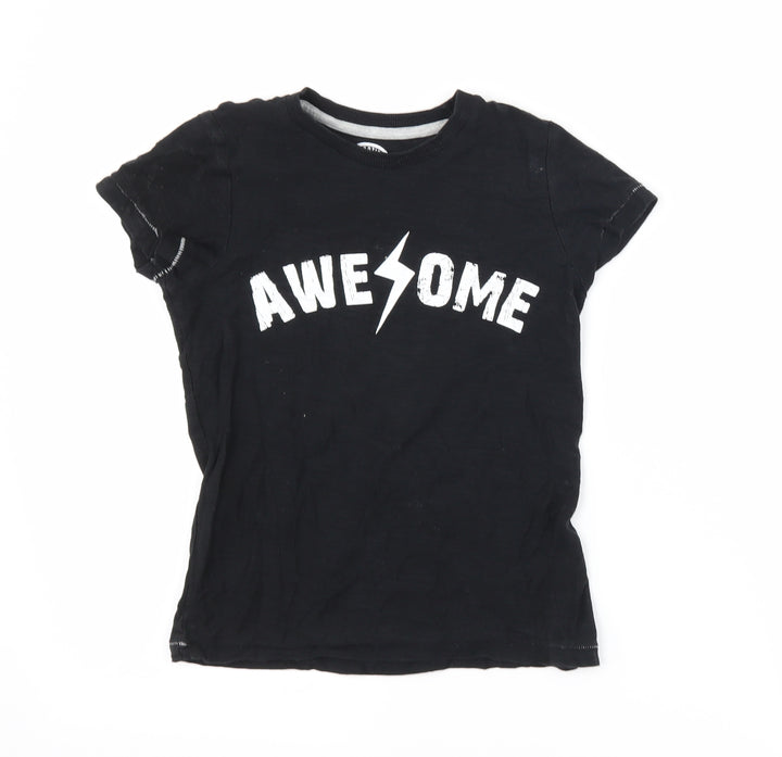 Matalan Boys Black Basic T-Shirt Size 6 Years - Awesome