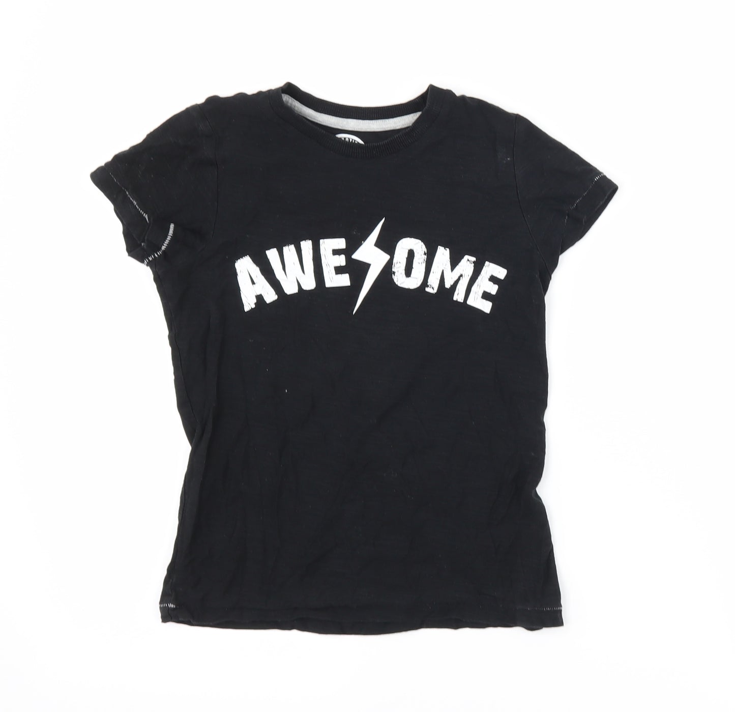 Matalan Boys Black   Basic T-Shirt Size 6 Years  - Awesome