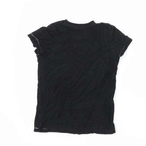 Matalan Boys Black   Basic T-Shirt Size 6 Years  - Awesome