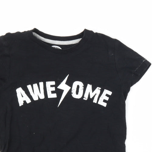 Matalan Boys Black   Basic T-Shirt Size 6 Years  - Awesome