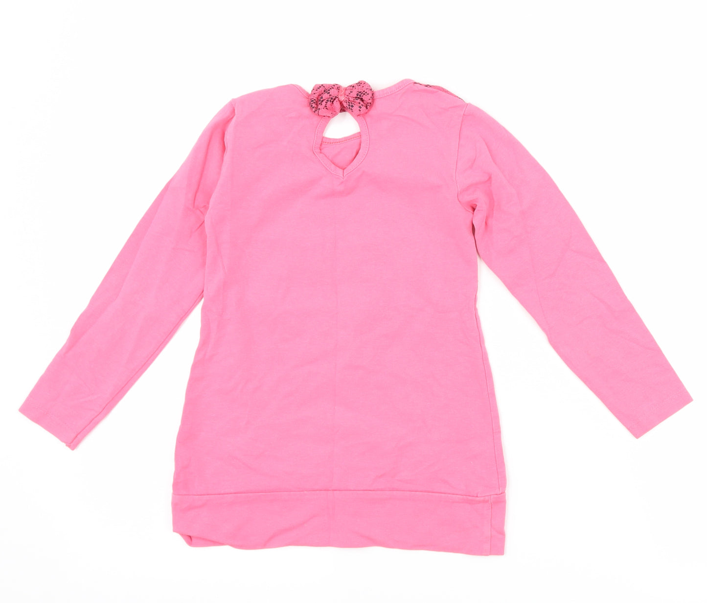 atabay Girls Pink   Basic T-Shirt Size 9-10 Years  - slogan