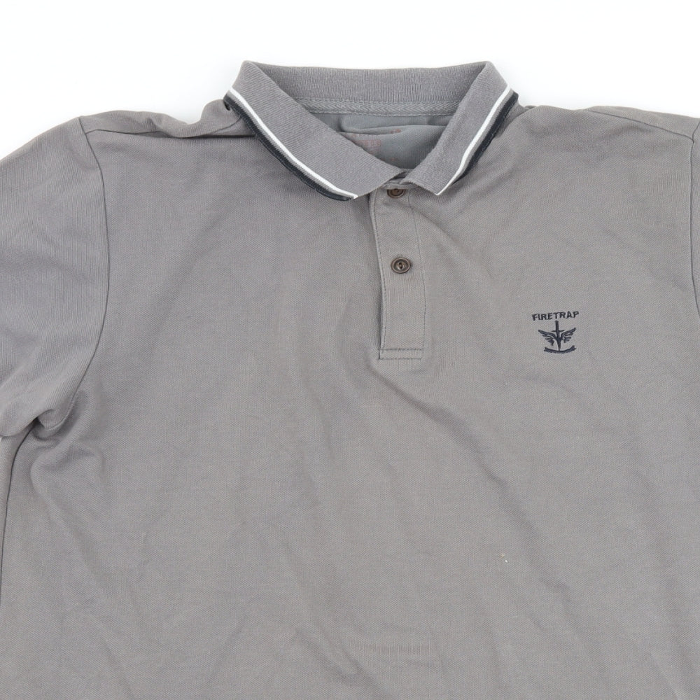 Firetrap Mens Grey    Polo Size M