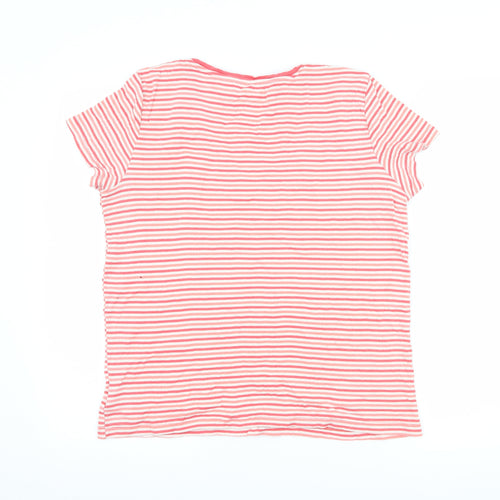 Gap Womens Pink Striped  Basic T-Shirt Size XL