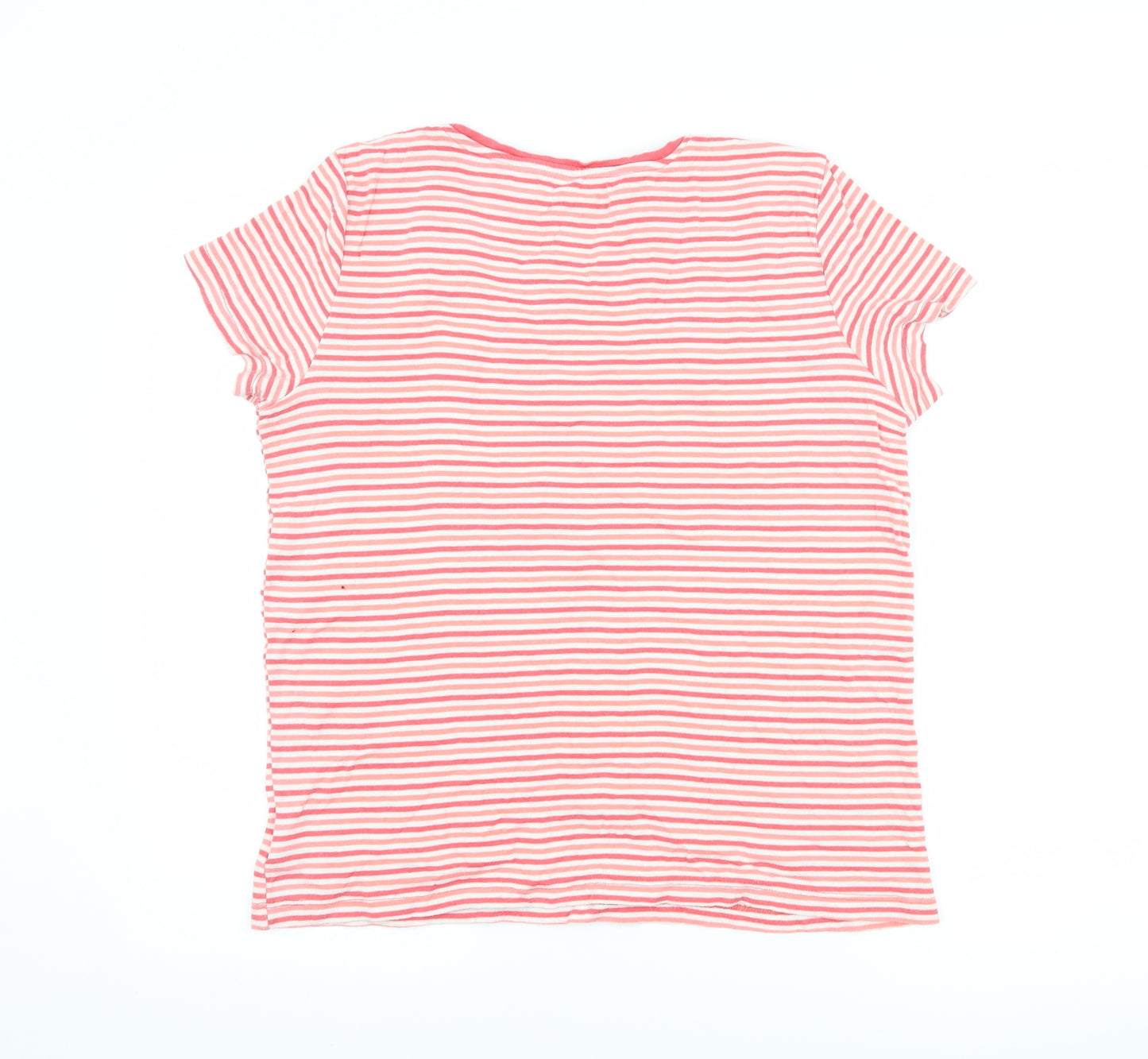 Gap Womens Pink Striped  Basic T-Shirt Size XL