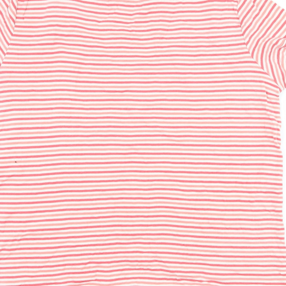 Gap Womens Pink Striped  Basic T-Shirt Size XL