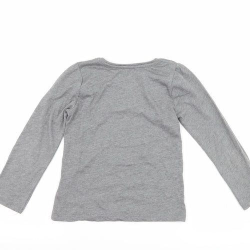 Primark Girls Grey   Basic T-Shirt Size 6-7 Years  - my mummy rocks