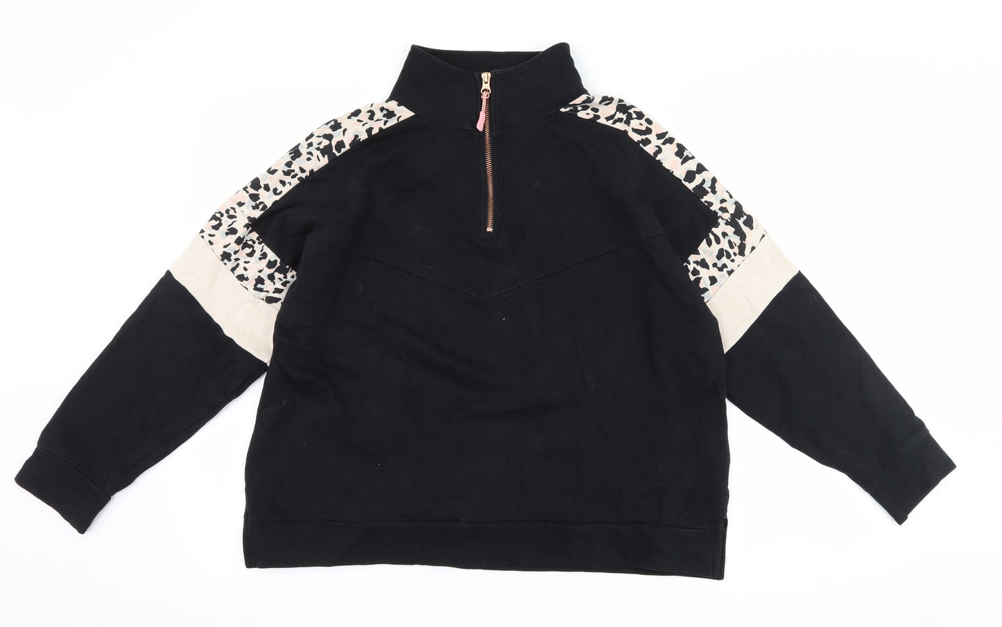 F&F Womens Black Animal Print  Pullover Sweatshirt Size M