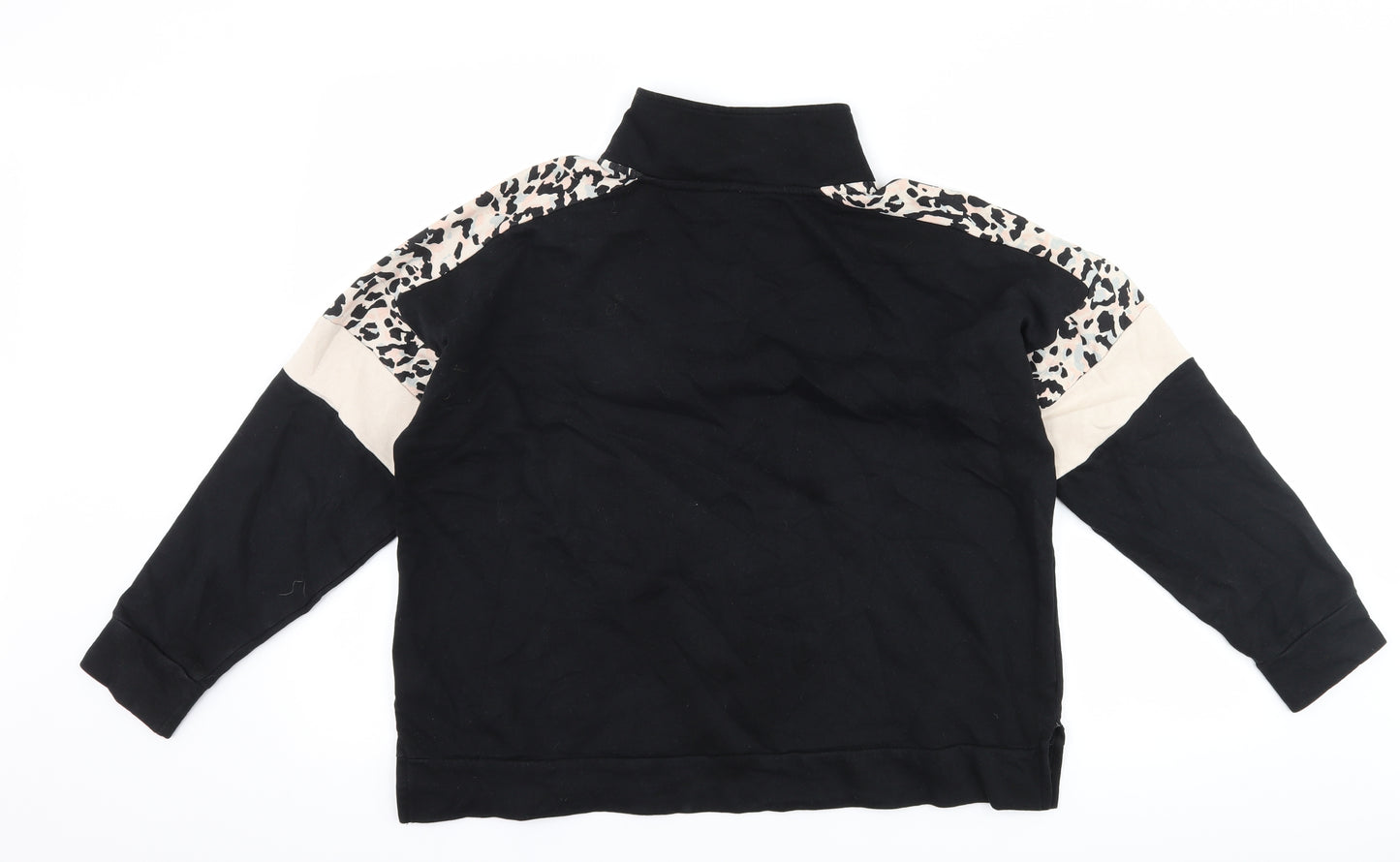 F&F Womens Black Animal Print  Pullover Sweatshirt Size M