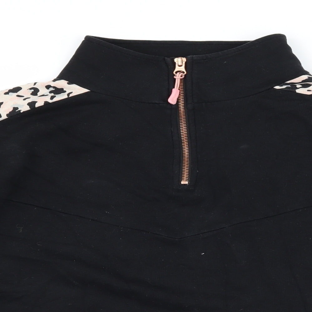 F&F Womens Black Animal Print  Pullover Sweatshirt Size M