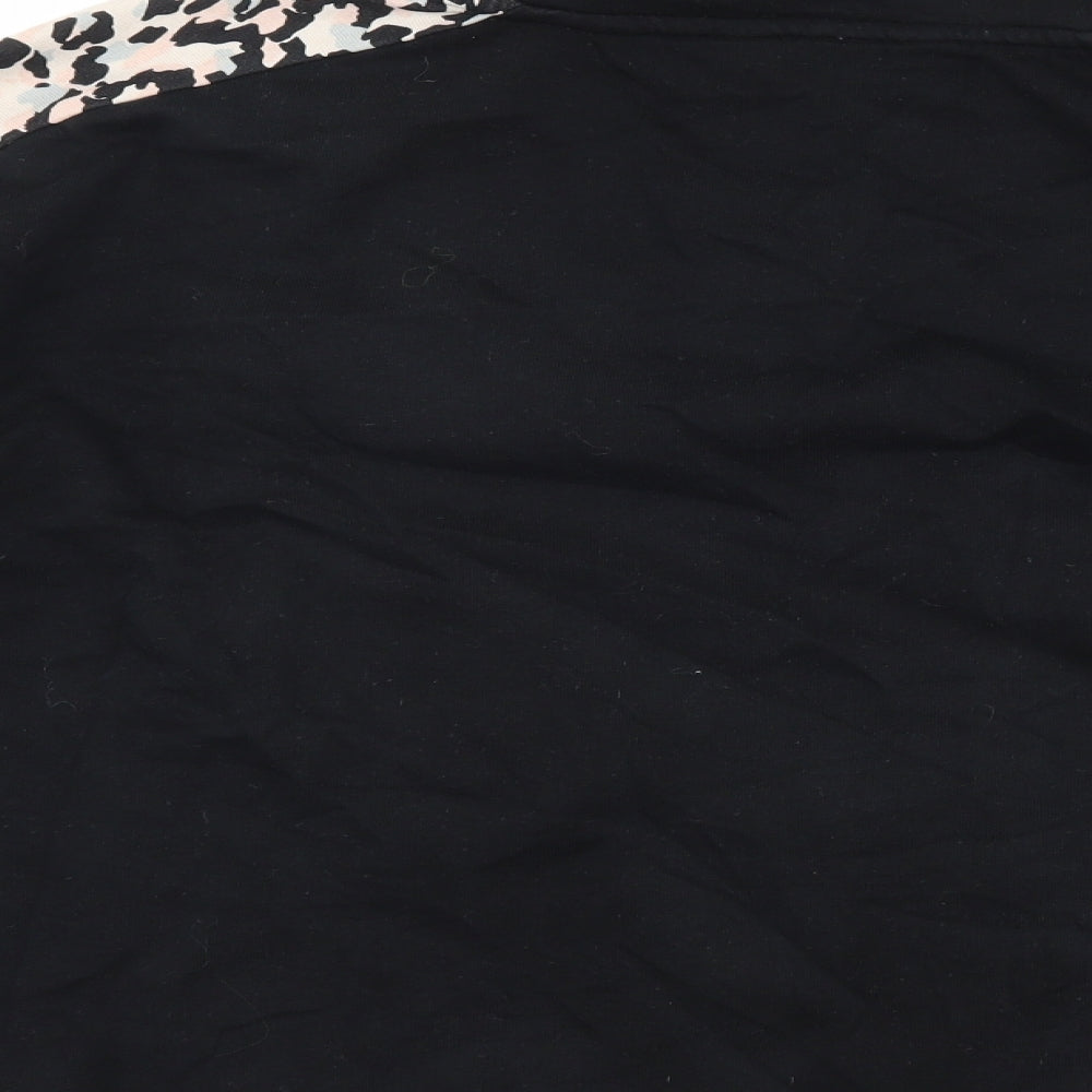 F&F Womens Black Animal Print  Pullover Sweatshirt Size M