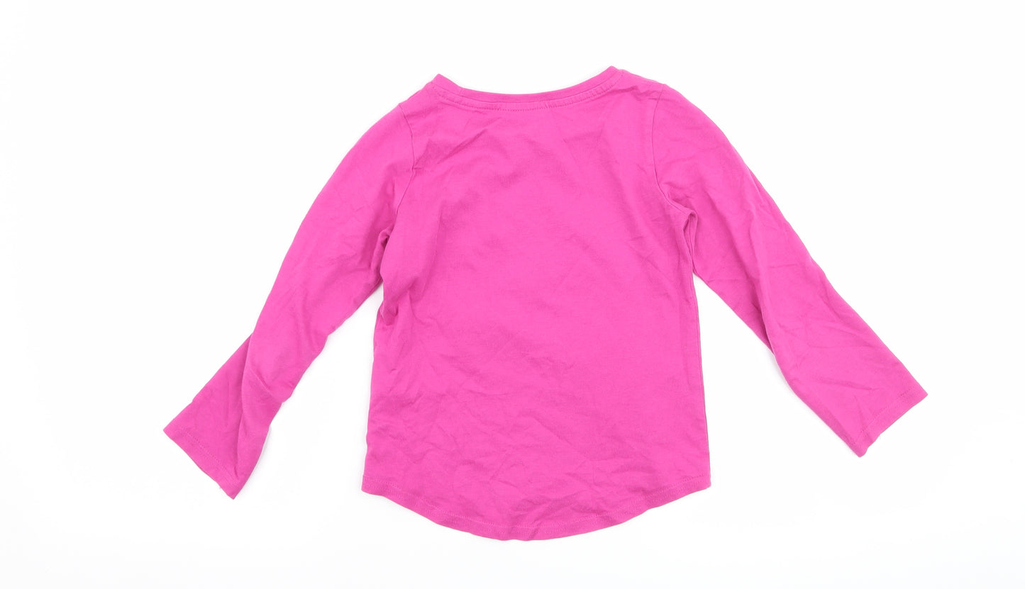 Nutmeg Girls Pink   Basic T-Shirt Size 5-6 Years  - Unicorn