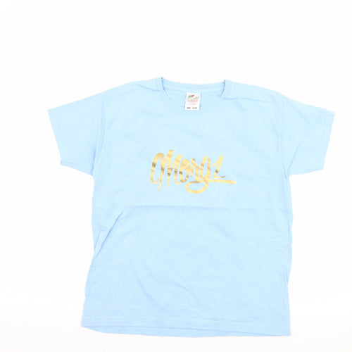 Fruit of the Loom Boys Blue   Basic T-Shirt Size 7-8 Years  - slogan
