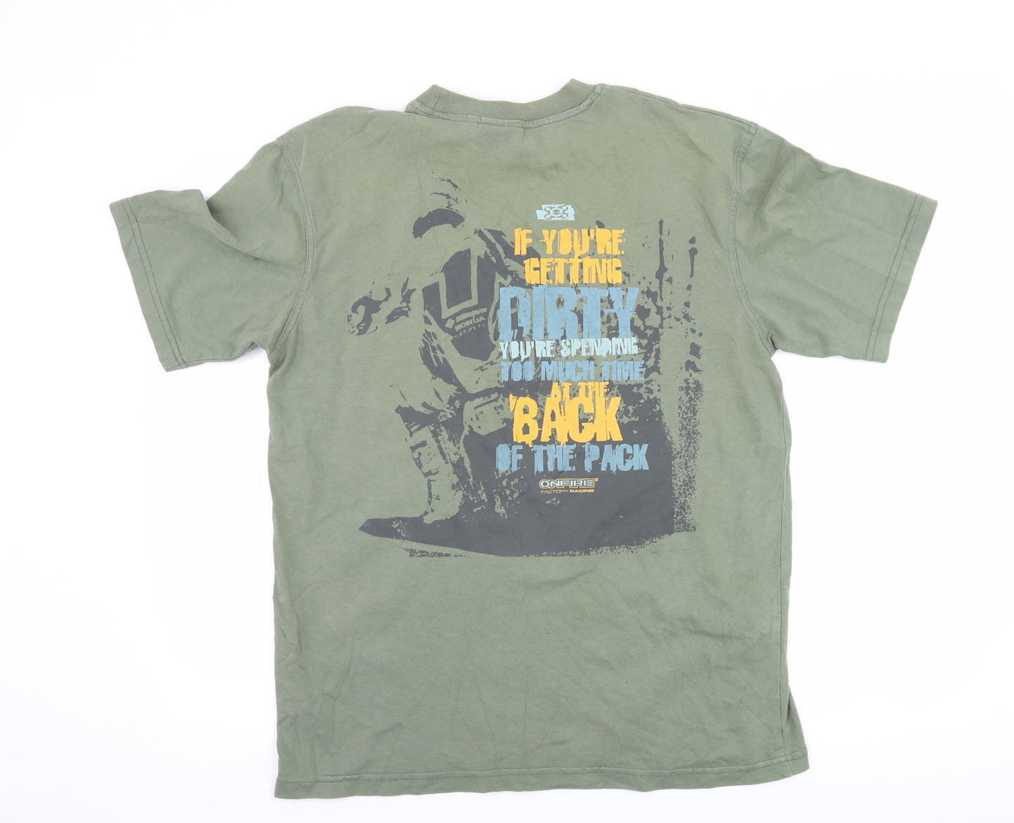 Onfire Mens Green    T-Shirt Size M  - graphic