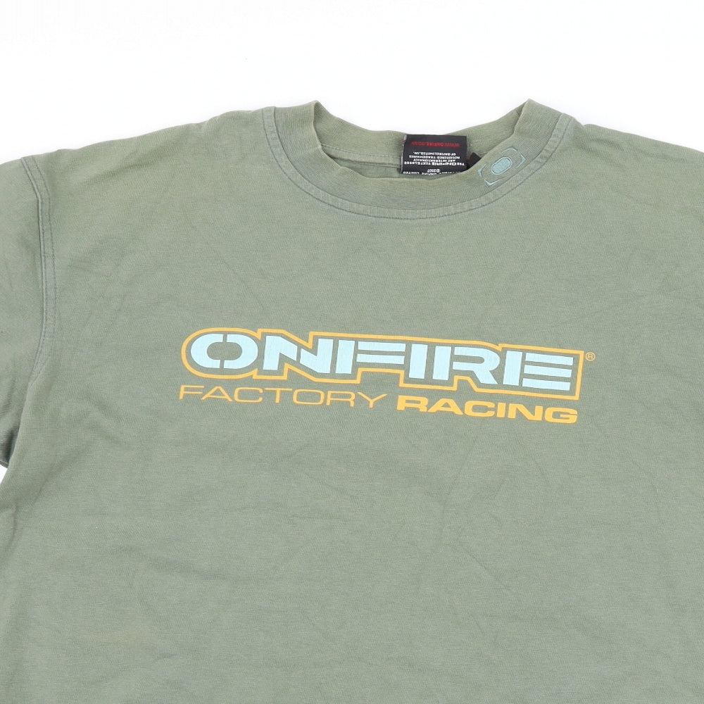 Onfire Mens Green    T-Shirt Size M  - graphic