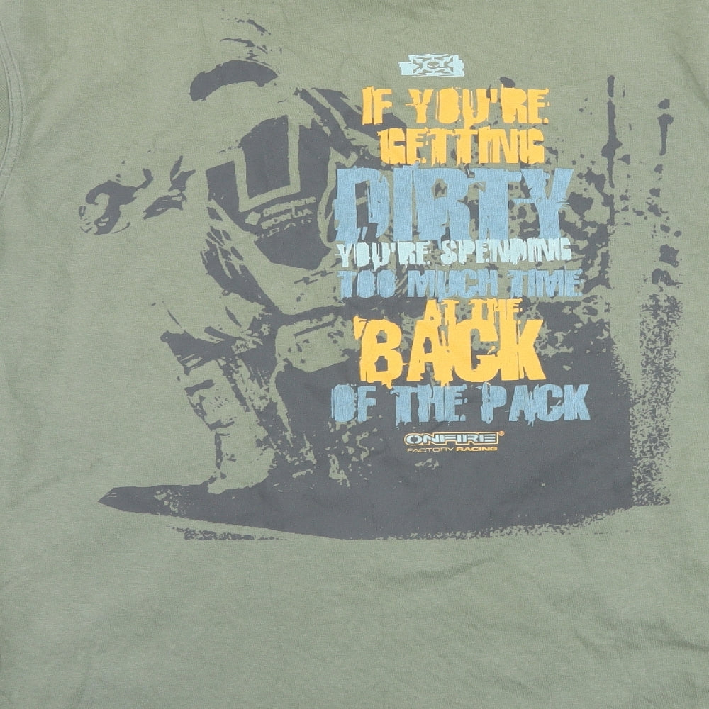 Onfire Mens Green    T-Shirt Size M  - graphic