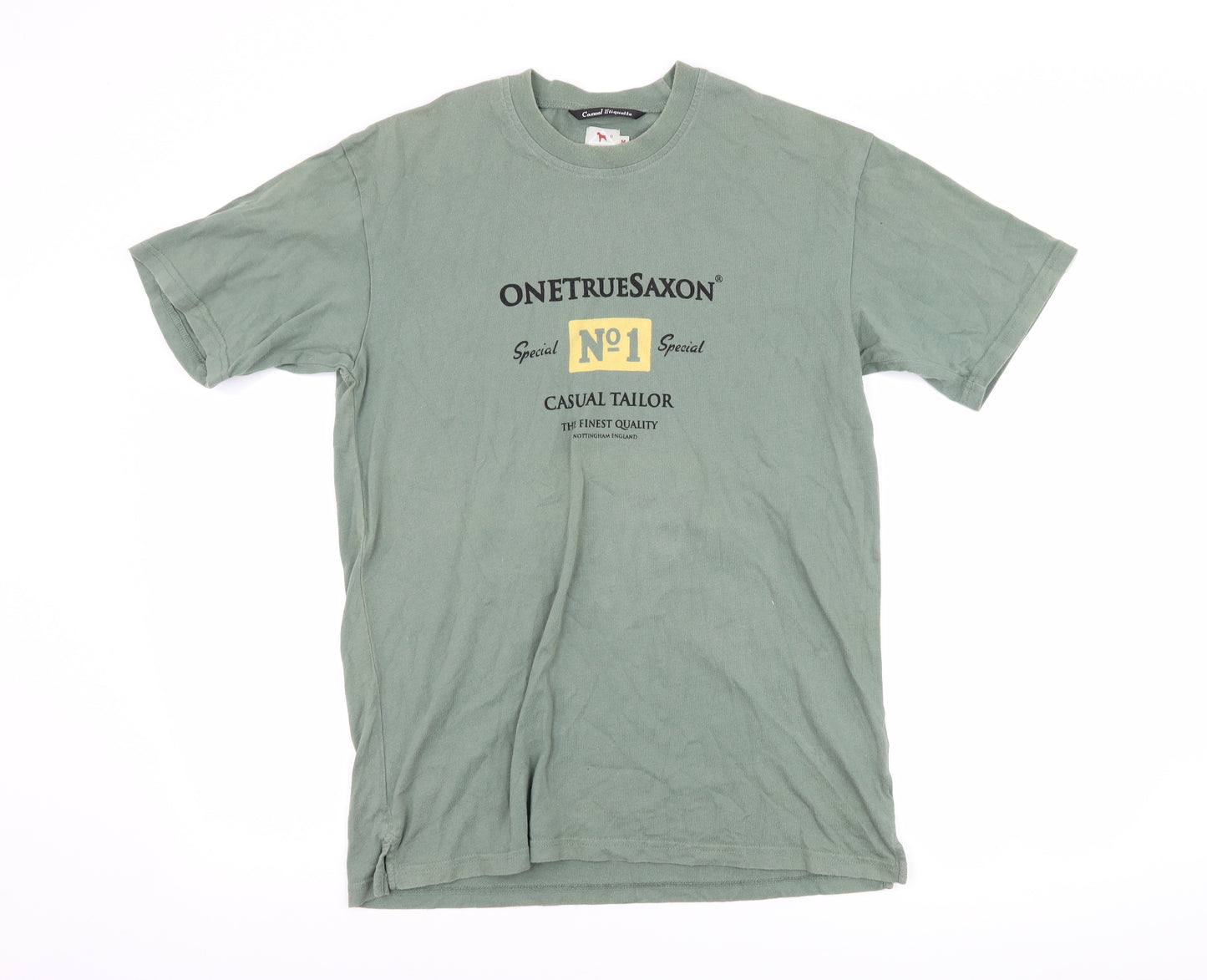 One True Saxon Mens Green    T-Shirt Size M  - graphic