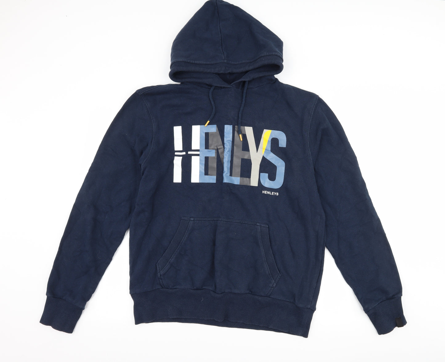 Henleys Mens Blue   Pullover Hoodie Size XL