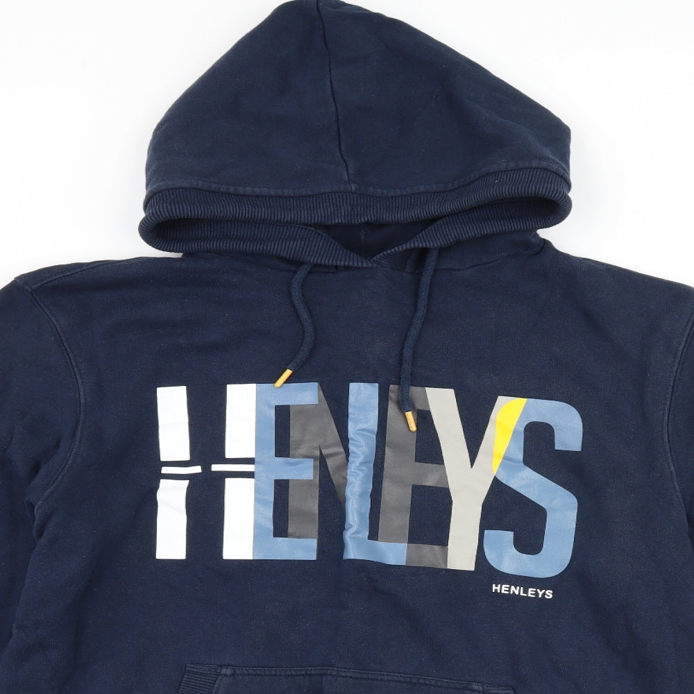 Henleys Mens Blue   Pullover Hoodie Size XL